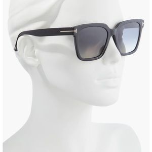 Tom Ford Selby 55mm black square sunglasses TF690
